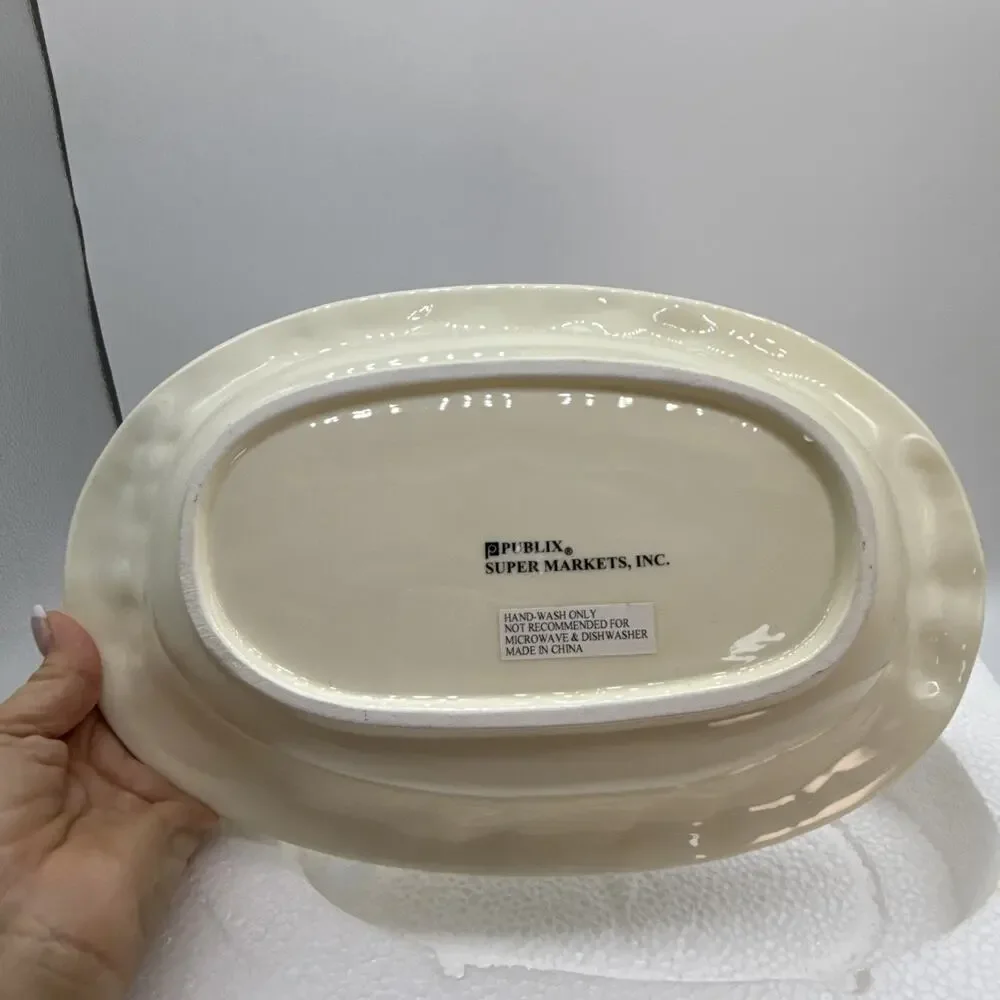 Publix THE PILGRIM PAIR Serving Bowl Thanksgiving Dish Pilgrims 102478 Boxed